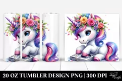 Cute Baby Unicorn Playing | 20 oz Tumbler Product Image 1