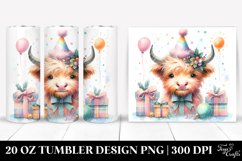 Cute Highland Cow Christmas Clipart, Transparent 20 Oz Product Image 1