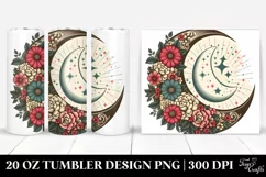 Retro Half Moon with Flowers 20 Oz Tumbler Product Image 1