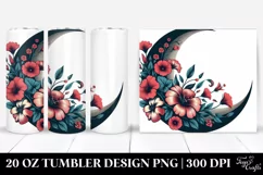 Whimsical Half Moon with Flowers 20 Oz Tumbler Product Image 1
