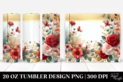 Gold Foil Red Roses Abstract Frame | 20 Oz Tumbler Product Image 1