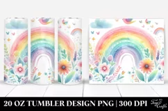 Colorful Watercolor Wimsical Pastel Rainbow | 20 oz Tumbler Product Image 1