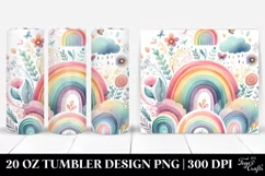 Colorful Watercolor Wimsical Pastel Rainbow | 20 oz Tumbler Product Image 1
