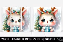 Cute Baby Rabbit with Reindeer Horns PNG Product Image 1