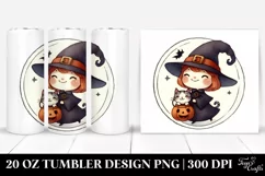 Funny Witch with Cat Clipart 20 Oz Tumbler Product Image 1