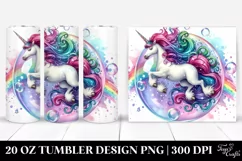 Colorful Twirling Unicorn | 20 Oz Tumbler Product Image 1