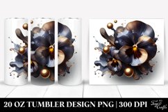 Glossy Shiny Pansy Golden Splash | 20 Oz Tumbler Product Image 1