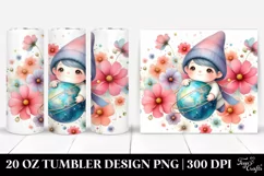 Floating Cute Gnome with Cosmos | 20 Oz Tumbler Product Image 1