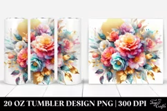 Vibrant Camellia Abstract Bouquet | 20 Oz Tumbler Product Image 1