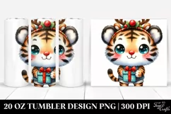 Expressive Baby Tiger with Reindeer Horns PNG Product Image 1