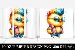Vibrant Baby Chicken Drawing | 20 oz Tumbler Product Image 1