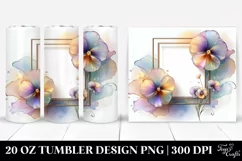 Abstract Shiny Pansy Clipart, Transparent 20 Oz Tumbler Product Image 1
