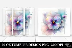 Abstract Shiny Pansy Clipart, Transparent 20 Oz Tumbler Product Image 1