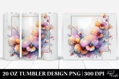 Abstract Shiny Pansy Clipart, Transparent 20 Oz Tumbler Product Image 1