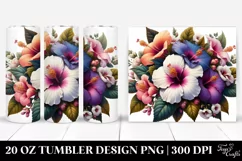 Detailed Hibiscus Bouquet | 20 Oz Tumbler Product Image 1