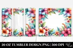 Colorful Hawaiian Flowers Abstract Frame | 20 Oz Tumbler Product Image 1