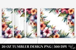 Colorful Hawaiian Flowers Abstract Frame | 20 Oz Tumbler Product Image 1