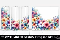 Colorful Hawaiian Flowers Abstract Frame | 20 Oz Tumbler Product Image 1