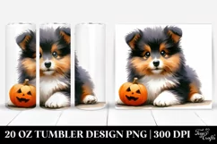 Curious Shetland Sheepdog with Halloween Vibes PNG Product Image 1