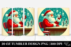 Retro Santa in a Bar PNG Product Image 1