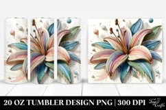 Abstract 3D Wooden Stained Lily | 20 oz Tumbler Product Image 1
