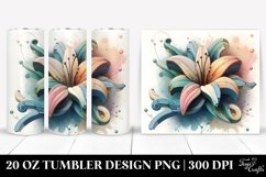 Abstract 3D Wooden Stained Lily | 20 oz Tumbler Product Image 1