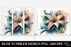 Abstract 3D Wooden Stained Lily | 20 oz Tumbler Product Image 1