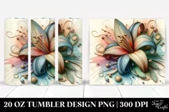 Abstract 3D Wooden Stained Lily | 20 oz Tumbler Product Image 1