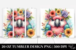 Adorned Watercolor Macaw | 20 oz Tumbler Product Image 1