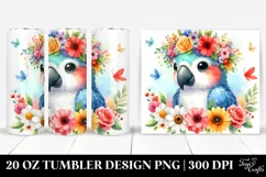 Colorful Macaw Flower | 20 oz Tumbler Product Image 1
