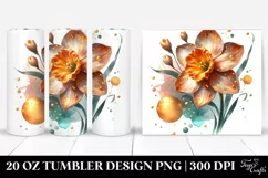 Glossy Shiny Narcissus Golden Splash | 20 Oz Tumbler Product Image 1