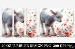 Lamb Tumbling with Spring Petals | 20 Oz Tumbler Product Image 1