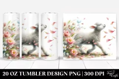 Lamb Tumbling with Spring Petals | 20 Oz Tumbler Product Image 1