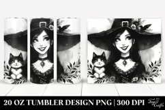 Smiling Witch with Cat | Tshirt|Tumbler|Mug|Clipart Product Image 1