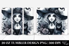 Smiling Witch with Cat | Tshirt|Tumbler|Mug|Clipart Product Image 1