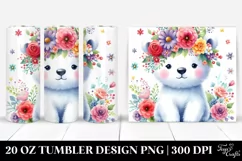 Cartoon-Style Polar Bear | Tshirt|Tumbler|Mug|Clipart Product Image 1