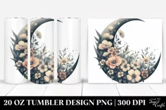 Vintage Half Moon with Flowers 20 Oz Tumbler Product Image 1