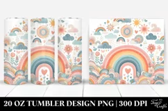 Colorful Whimsical Pastel Rainbow Bouquet | 20 Oz Tumbler Product Image 1