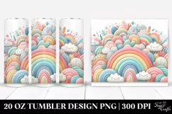 Colorful Whimsical Pastel Rainbow Bouquet | 20 Oz Tumbler Product Image 1