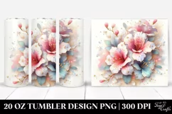 20 Oz Tumbler Sublimation | Detailed Pastel Azalea Product Image 1