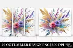 Colorful Watercolor Abstract Gold Foil Bouquet | 20 Oz Product Image 1