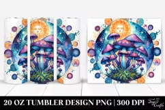 Vibrant Celestial Mushroom Clipart, Transparent 20 Oz Product Image 1