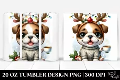 Cheerful Bulldog with Festive Accessories PNG Product Image 1