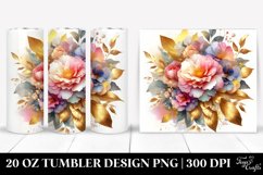 Colorful Watercolor Abstract Gold Foil Bouquet | 20 Oz Product Image 1