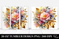 Colorful Watercolor Abstract Gold Foil Bouquet | 20 Oz Product Image 1