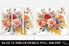 Colorful Watercolor Abstract Gold Foil Bouquet | 20 Oz Product Image 1