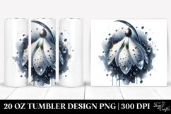 Glossy Shiny Snowdrop Watercolor Splash | 20 Oz Tumbler Product Image 1