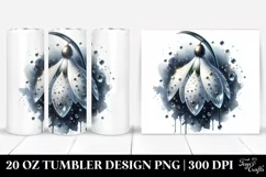 Glossy Shiny Snowdrop Watercolor Splash | 20 Oz Tumbler Product Image 1