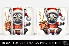 Vibrant Digital Painting Zebra Santa Hat | 20 oz Tumbler Product Image 1
