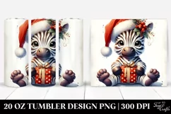 Vibrant Digital Painting Zebra Santa Hat | 20 oz Tumbler Product Image 1